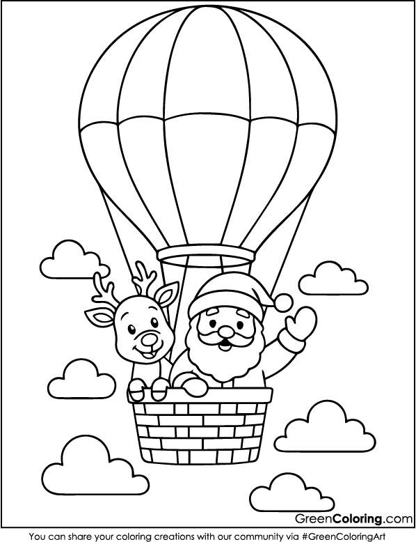 Free Printable Hot Air Balloon Coloring Pages PDF