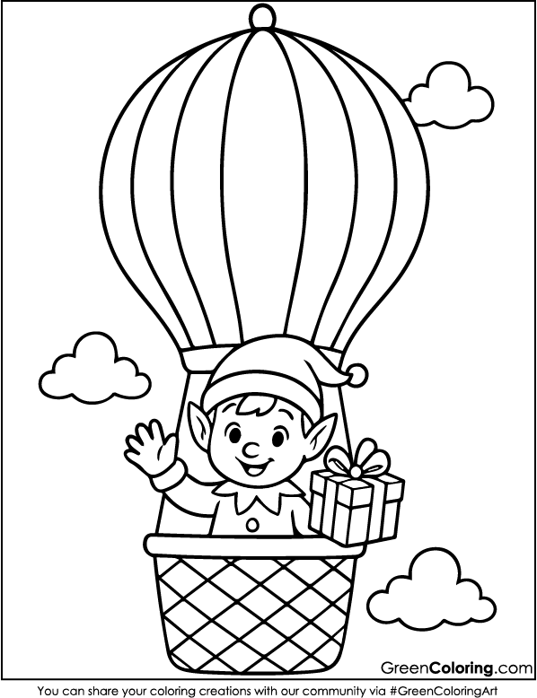 Free Printable Hot Air Balloon Coloring Pages PDF