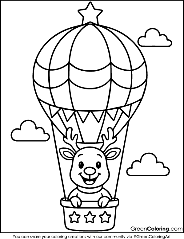 Download Free Printable Hot Air Balloon Coloring Pages PDF