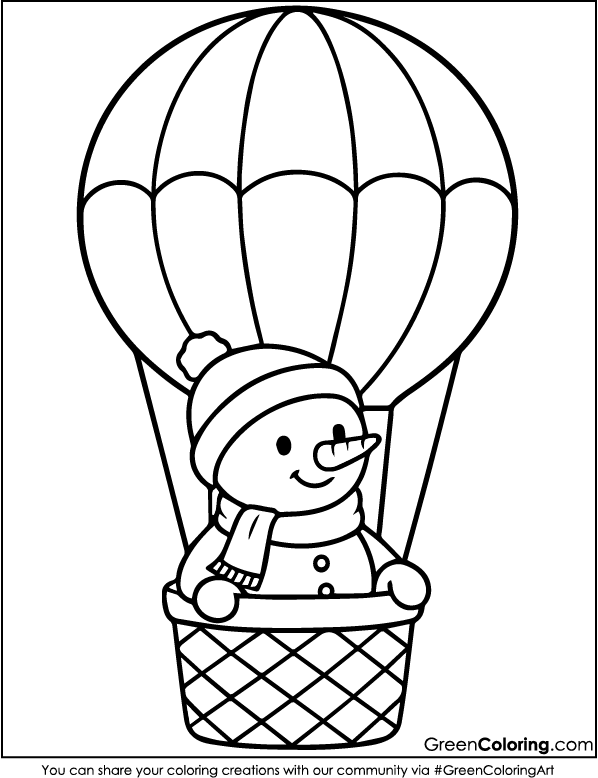 Download Free Printable Hot Air Balloon Coloring Pages PDF