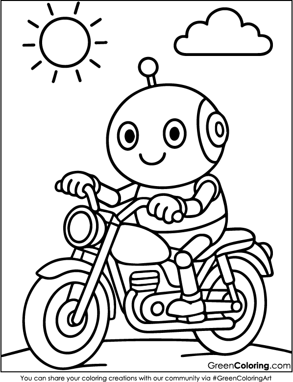 Motorcycle Coloring Sheets