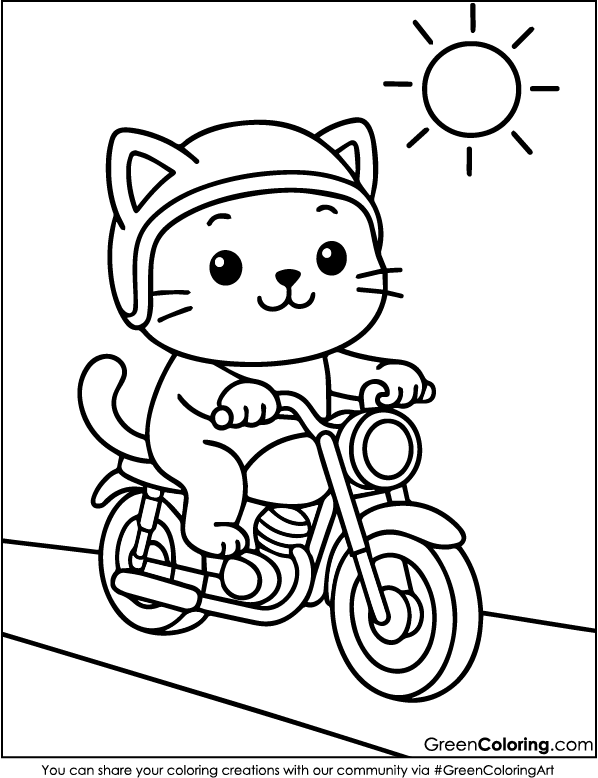 Motorcycle Coloring Sheet