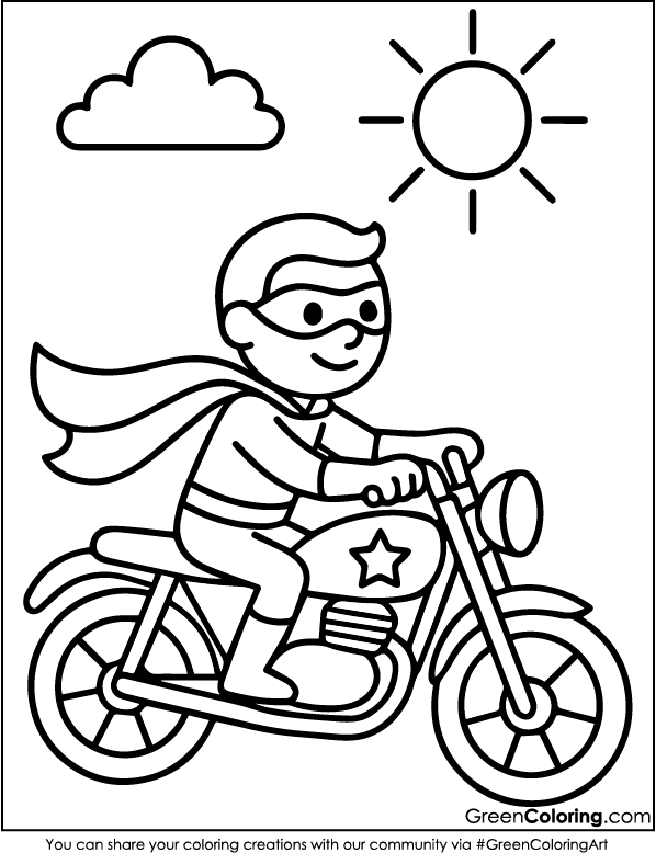 Motorcycle Coloring Pages PDF