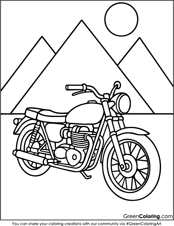 Printable Motorcycle Coloring Pages PDF