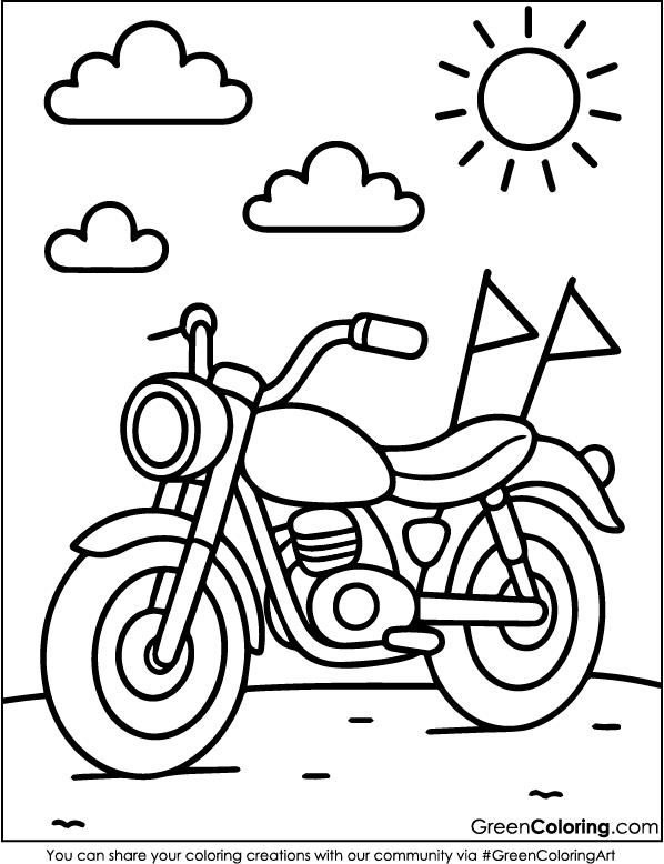 Free Printable Motorcycle Coloring Pages PDF
