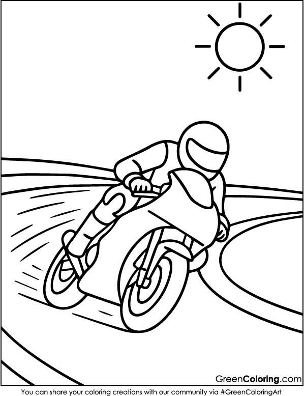 Free Printable Motorcycle Coloring Pages PDF