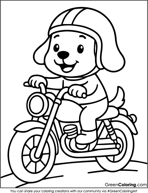Download Free Printable Motorcycle Coloring Pages PDF