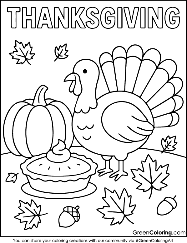 Easy Thanksgiving Coloring Pages PDF Printable