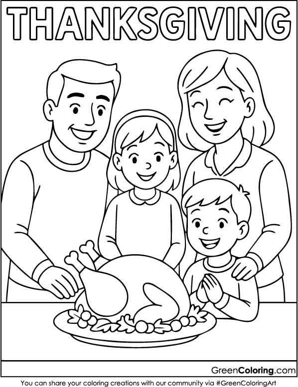 Thanksgiving Family Coloring Pages