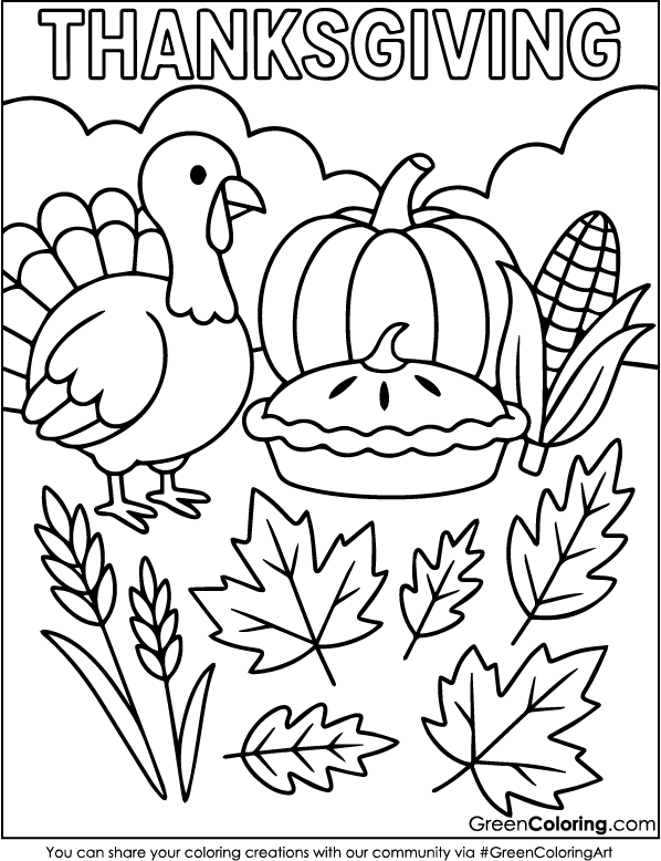 Download Free Thanksgiving Coloring Sheet PDF