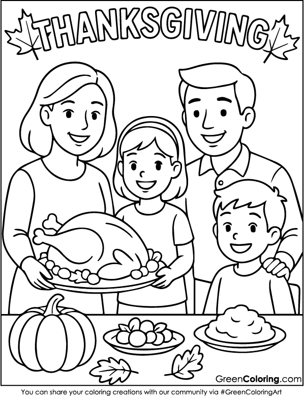 Download Free Thanksgiving Coloring Sheet PDF