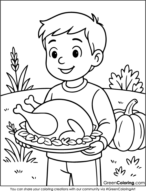 Simple Thanksgiving Coloring Pages