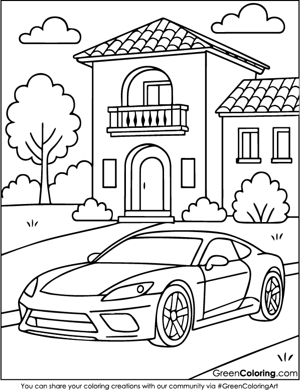 New Printable Car Coloring Pages for Kids PDF