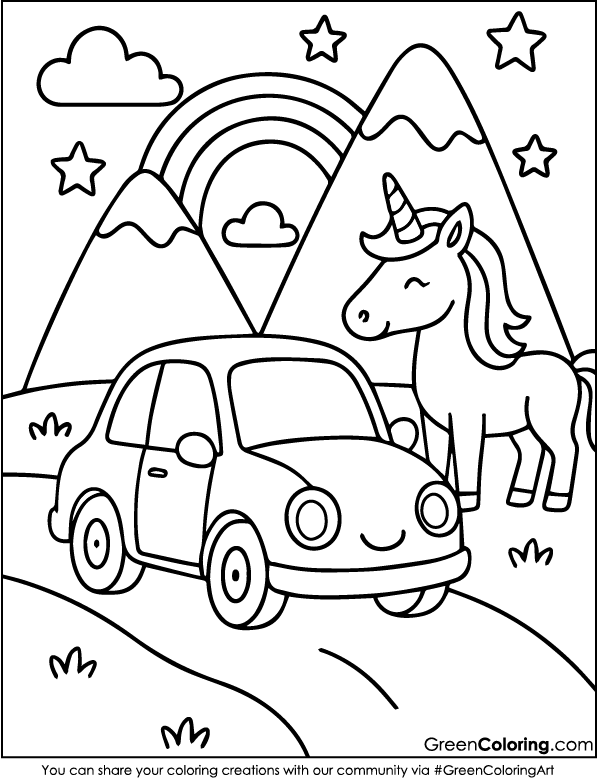 Download Free Car Coloring Pages PDF Printable