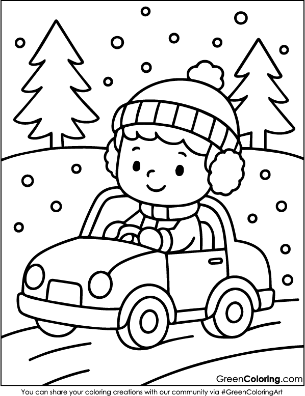 Simple Printable Car Coloring Pages for Kids PDF