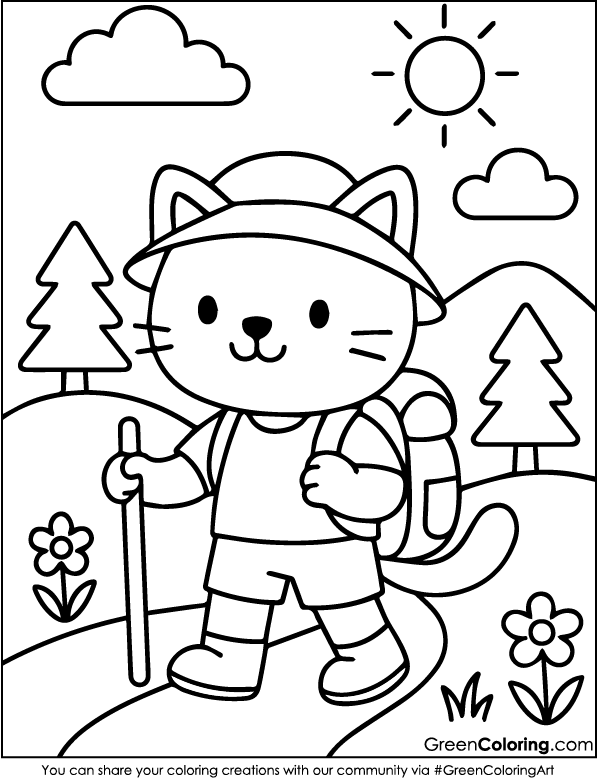 Cute Cat Coloring Pages for Kids
