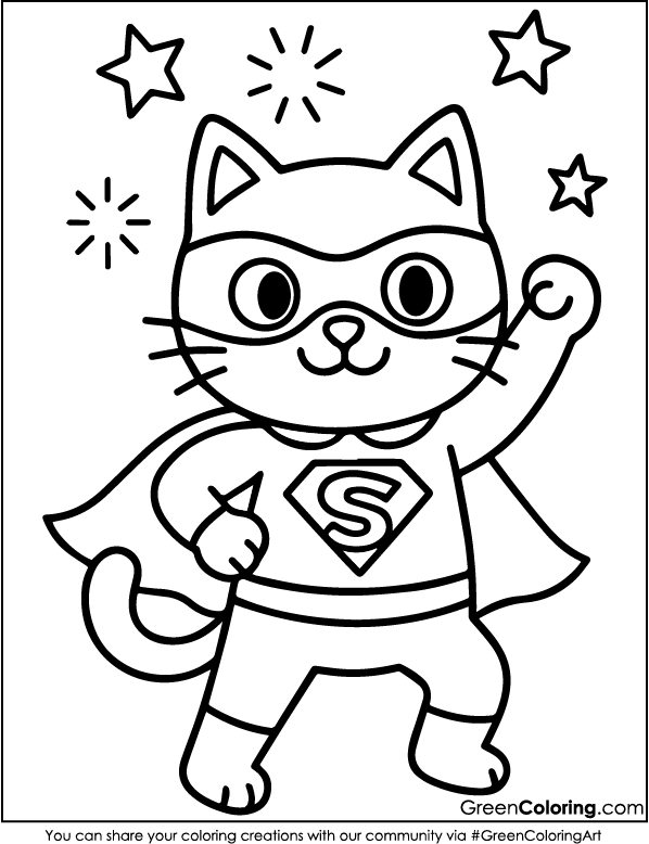 Free Cat Coloring Pages for Kids