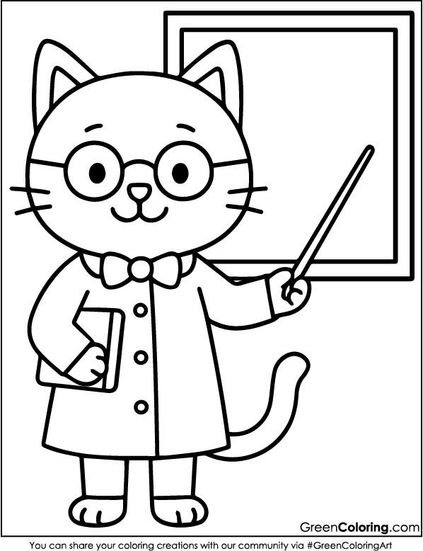 Download Printable Cat Coloring Page for Kids
