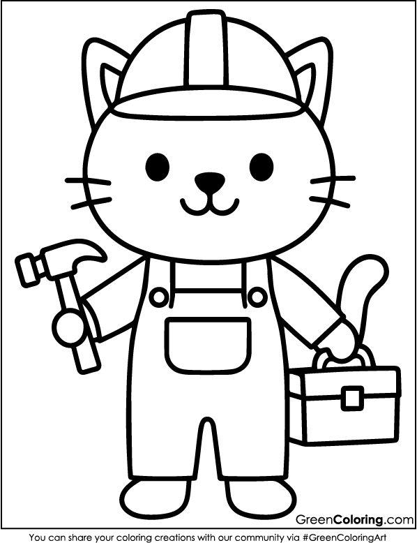 Download Printable Cat Coloring Sheet for Kids