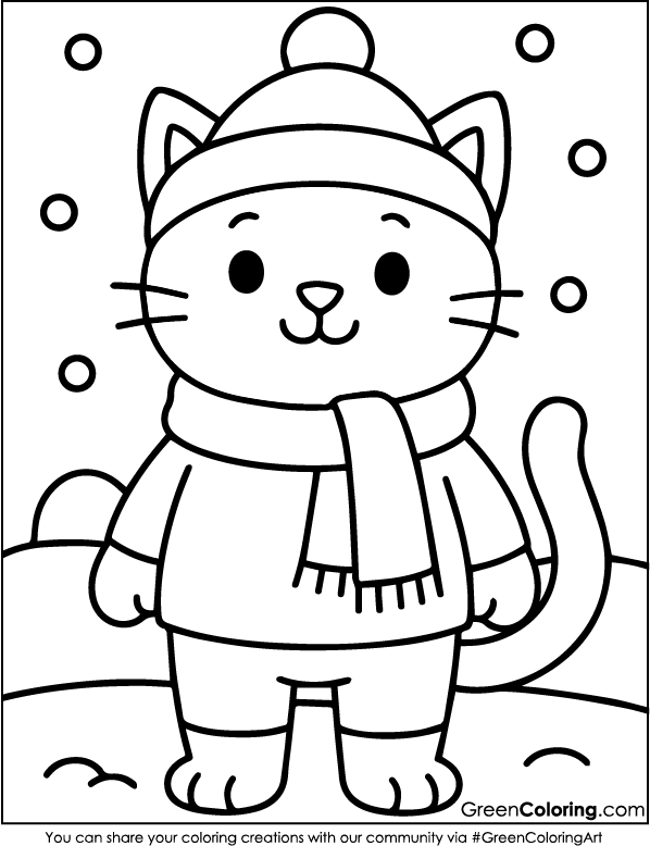 Cat Coloring Pages PDF Printable