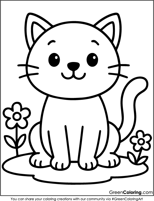 Free Cat Coloring Pages PDF Printable