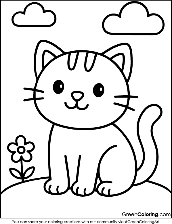 Download Free Cat Coloring Pages PDF Printable