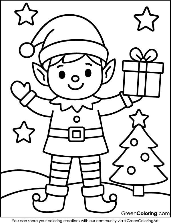 Easy Christmas coloring pictures for kids