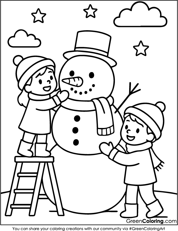 Christmas coloring page for kids free