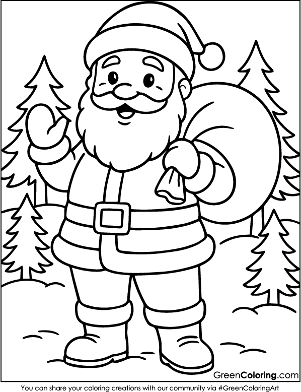 Christmas coloring page for kids free pdf