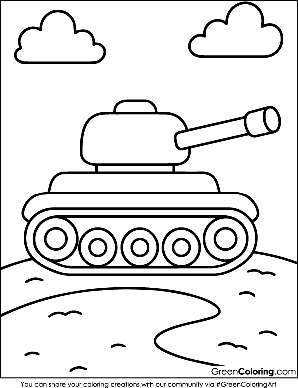 Download Free Printable Tank Coloring Sheet for Kids in PDF