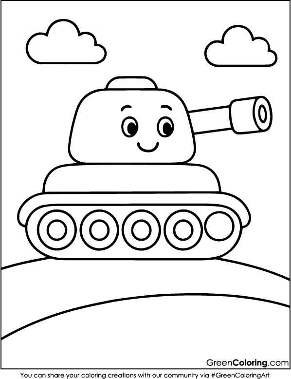 Download Free Printable Tank Coloring Sheets for Kids in PDF