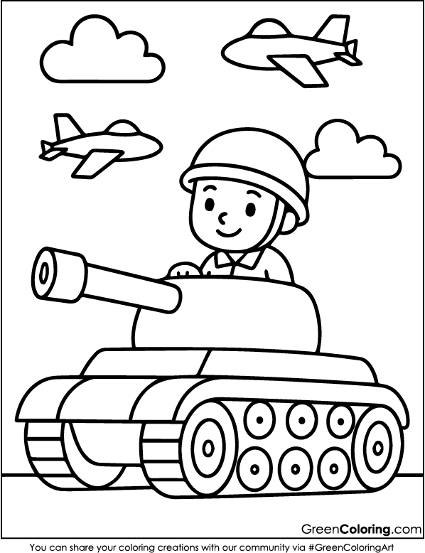 Download Free Printable Tank Coloring Sheet for Kids in PDF
