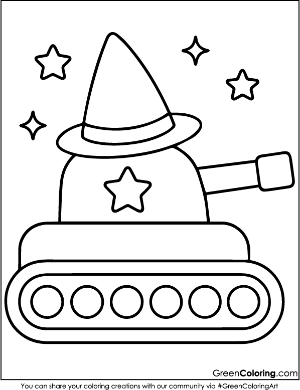 Download Free Printable Tank Coloring Page for Kids in PDF