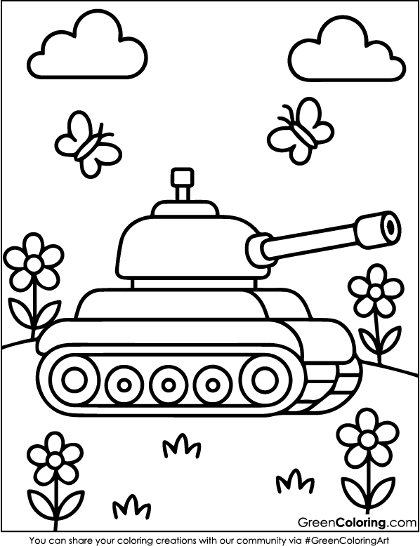 Printable Tank Coloring Pages PDF