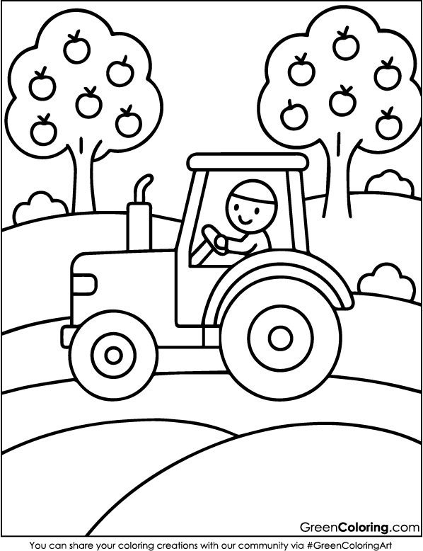 Free Tractor Coloring Sheet Printable