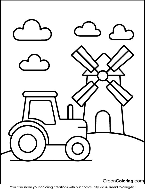 Printable Tractor Coloring Pages for Kids Free PDF