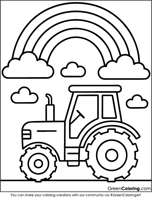 Print Printable Tractor Coloring Pages for Kids Free PDF