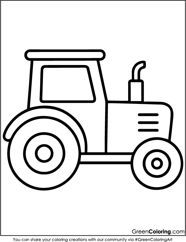 Simple Tractor Coloring Pages for Kids