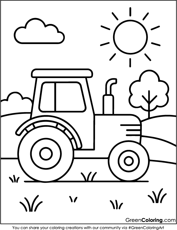 Tractor Coloring Pages for Kids