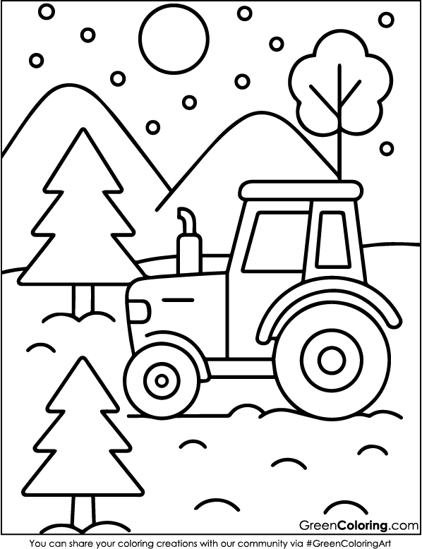 Tractor Coloring Pages for Kids