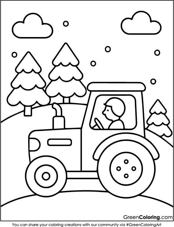 Printable Tractor Coloring Pages for Kids