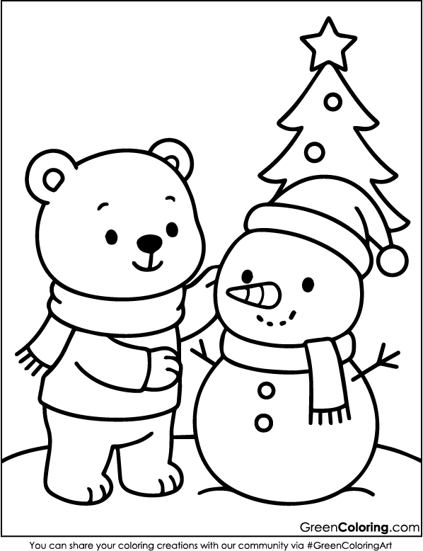 Free Bear Coloring Page for Kids