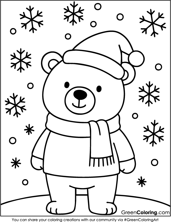 Simple Bear Coloring Pages PDF Printable
