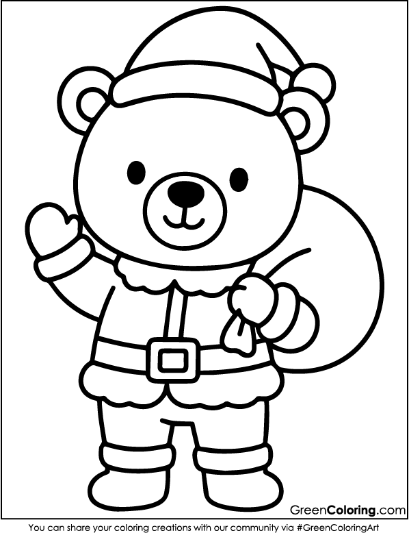 Free Bear Coloring Page for Kids