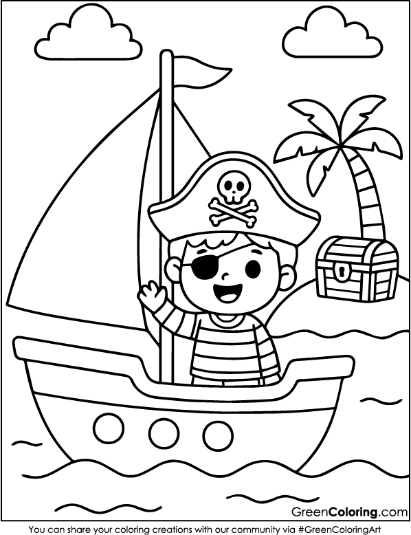 Free Printable Boat Coloring Sheet PDF
