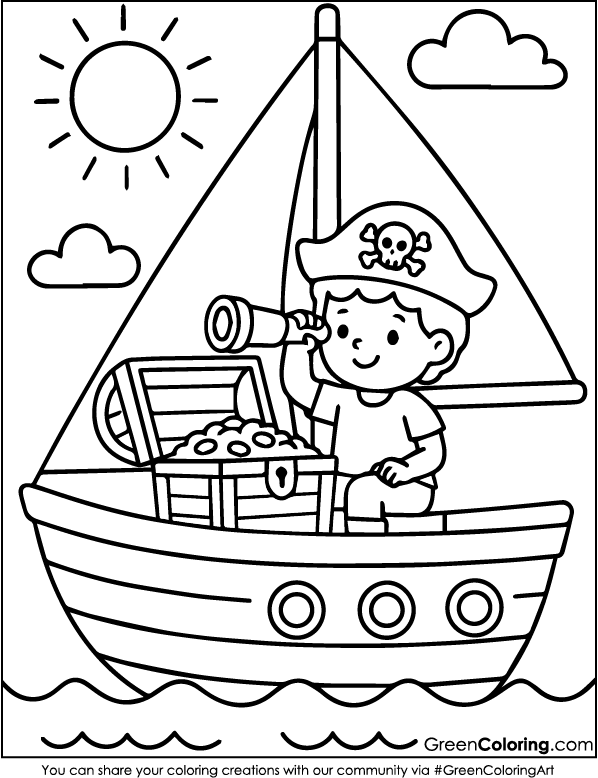 Printable Boat Coloring Pages PDF