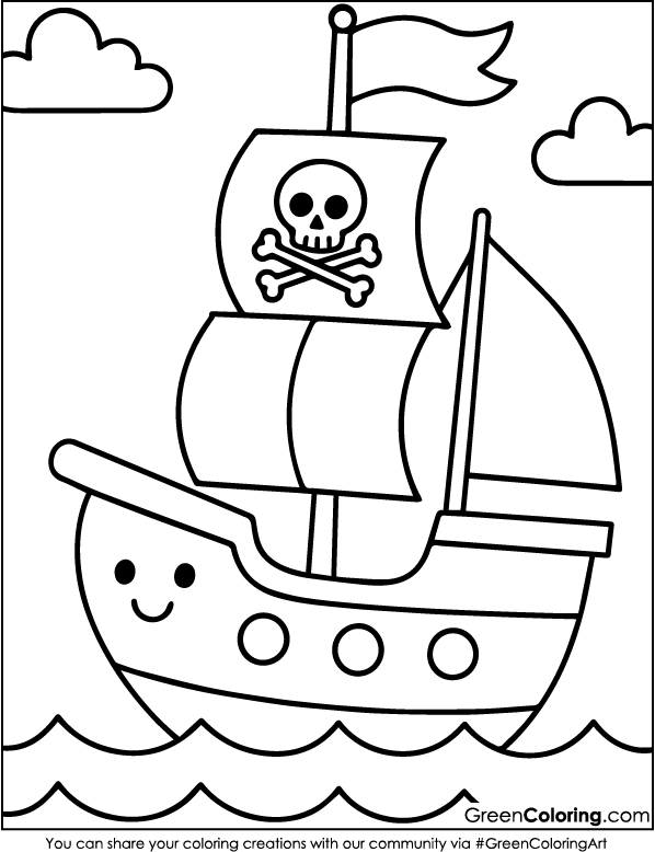 Download Printable Boat Coloring Sheets PDF