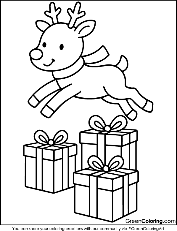 Cute Deer Coloring Pages PDF Printable