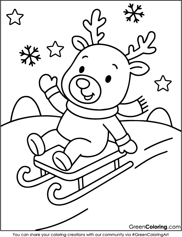 Free Printable Deer Coloring Page for Kids