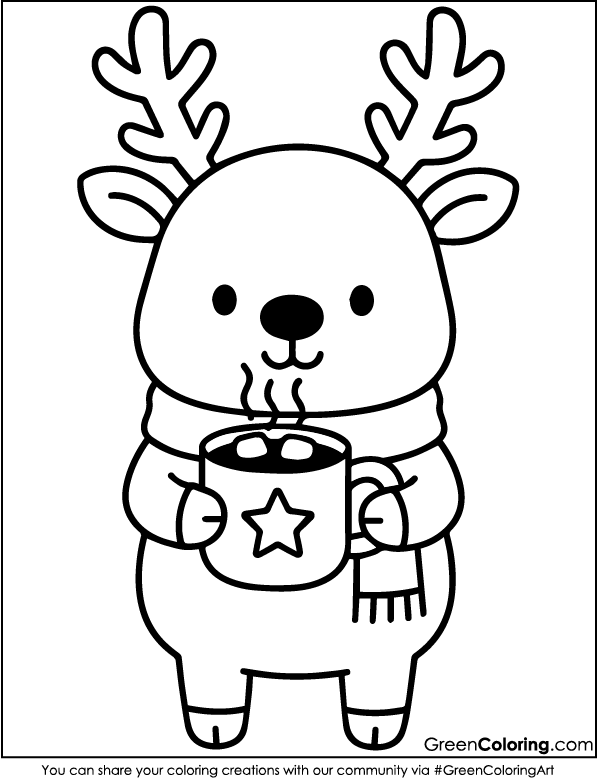 Deer Coloring Pages PDF Printable